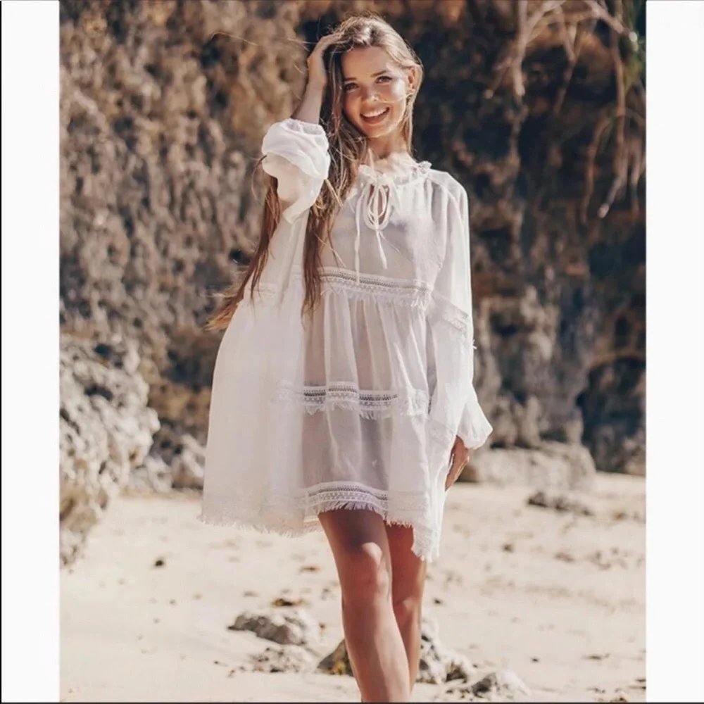 Boho Cottagecore Long Sleeve Sheer - Picture 3 of 7